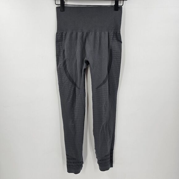 Gym workout leggings small gray contour high waisted - Picture 2 of 2